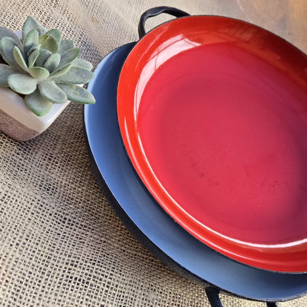 Vintage enamel paella pans